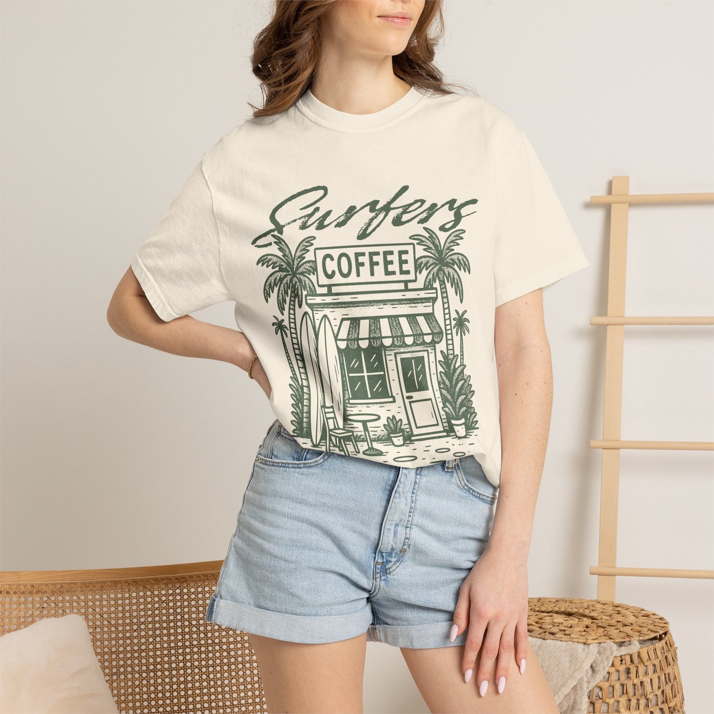 Surfers Coffee T-Shirt — Coffee Shop Hawaii Graphic Tee