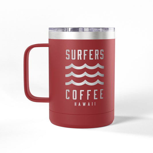 Surfers Coffee Tumbler 15oz — Hawaiian Wave Insulated Travel Mug
